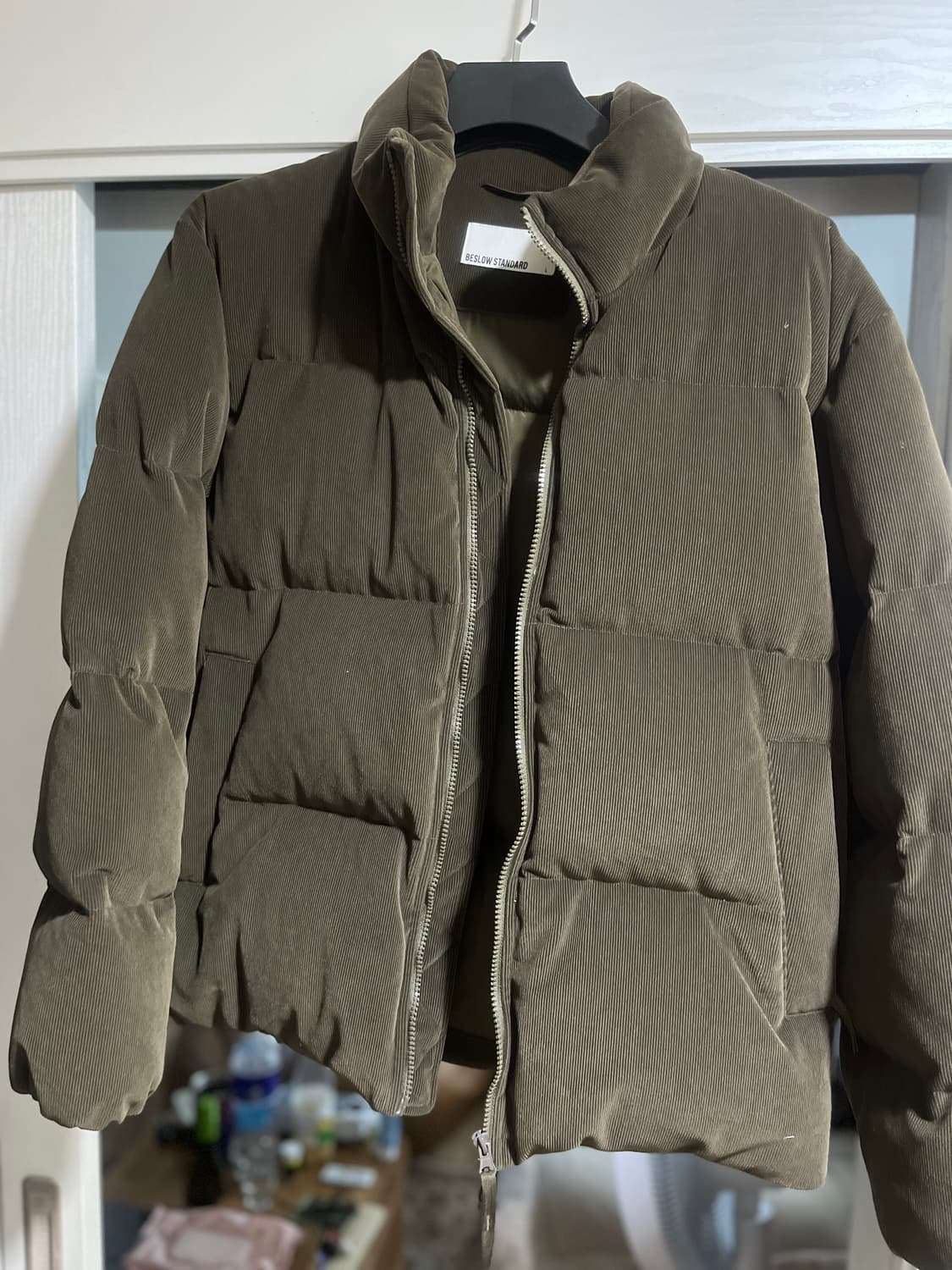 BESLOW STANDARD 코듀로이 숏 패딩 올리브 XL 상품이미지1