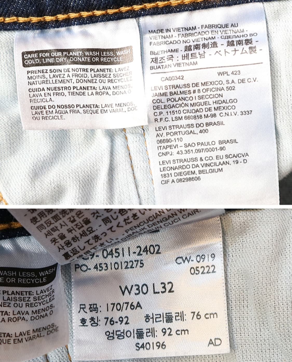 levis 리바이스 511 진청 슬림핏 데님 29-30 상품이미지9