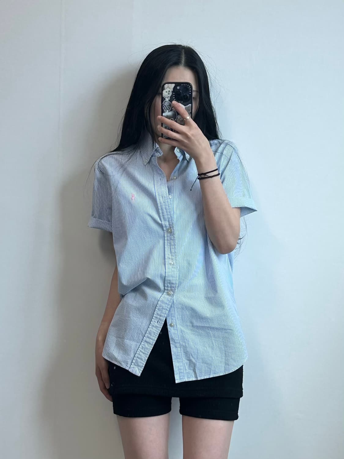 폴로 랄프로렌 자수로고 스트라이프 반팔 셔츠 상품이미지1