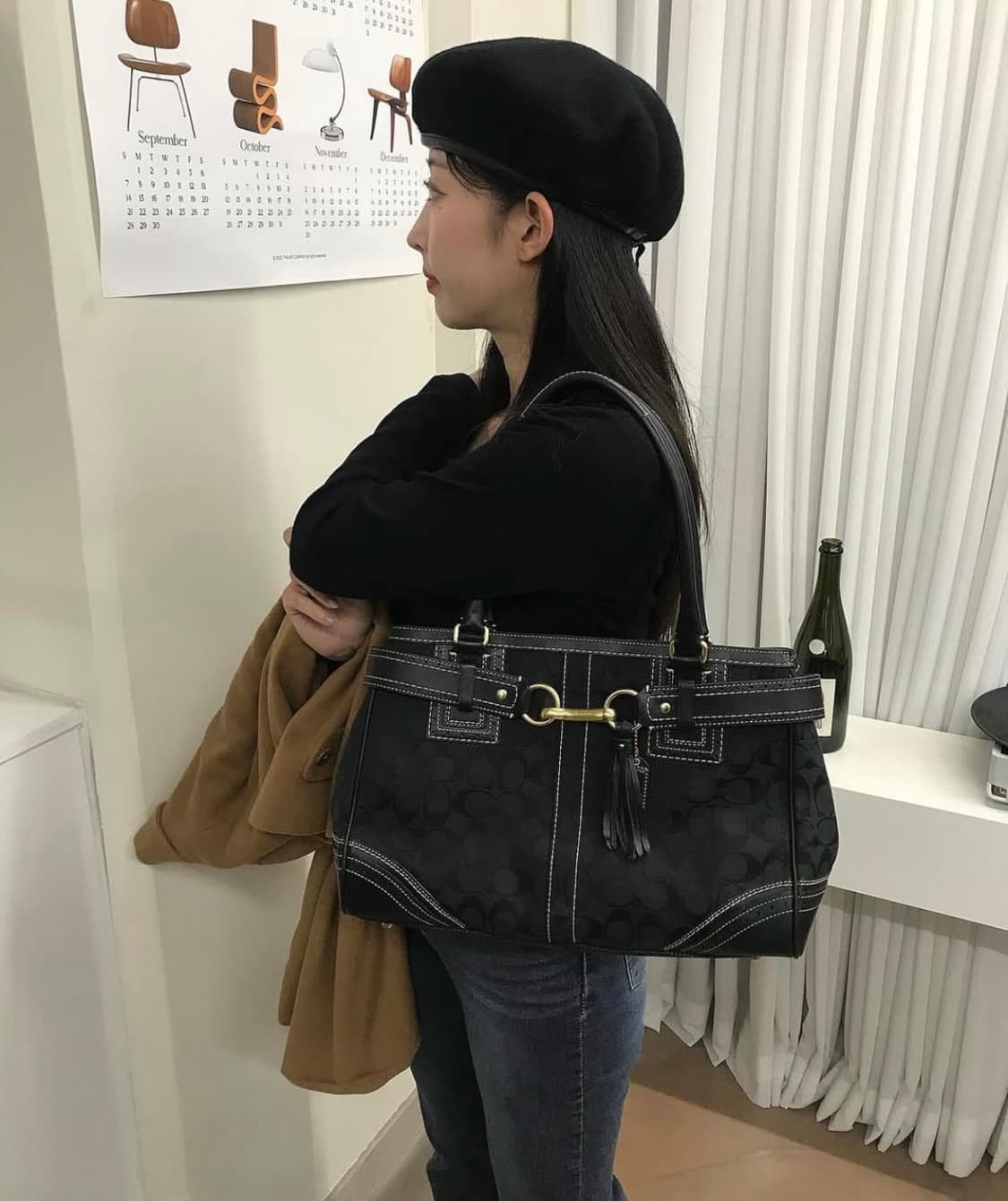 코치 블랙 시그니처 토트백 / 코치 가방 / 코치 빈티지백 / 코치숄더백 상품이미지2