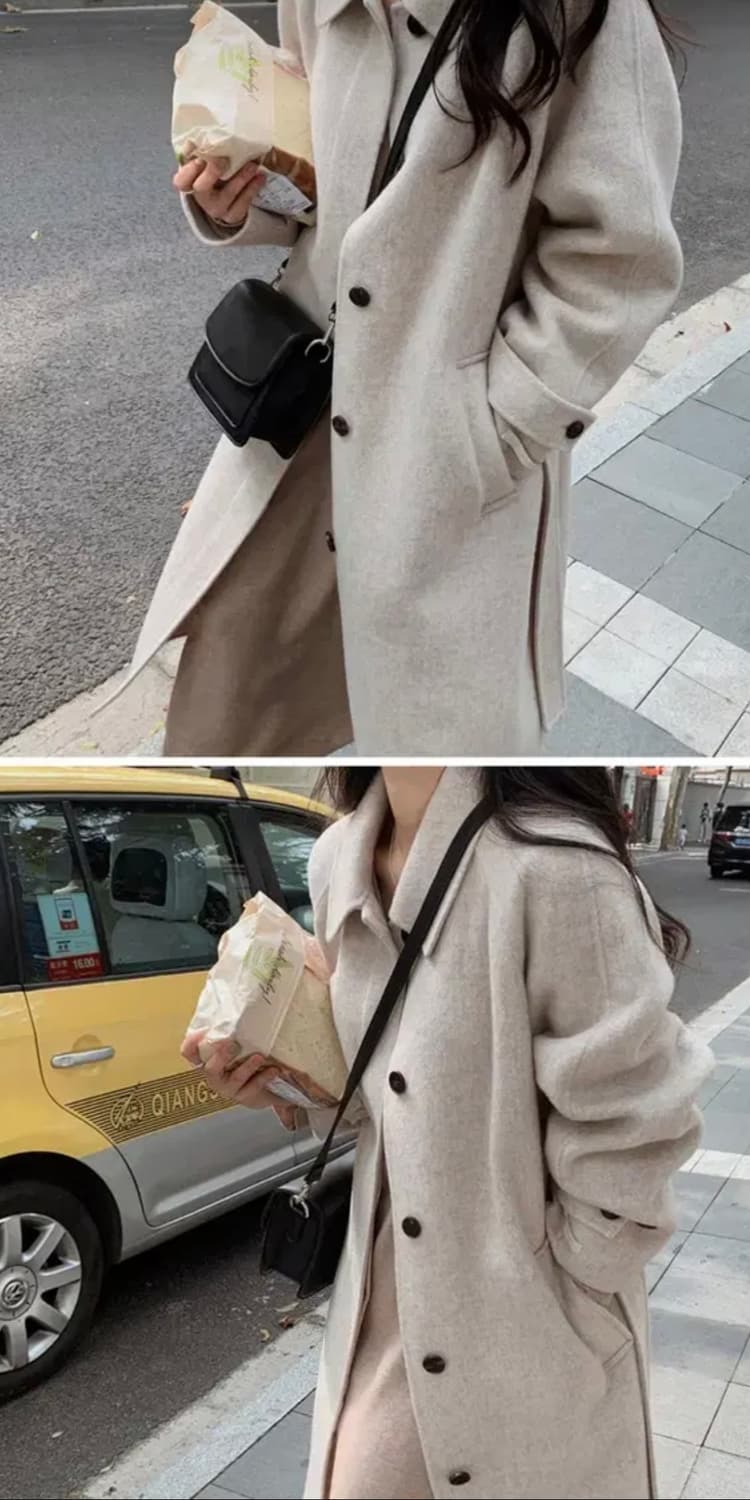 디어먼트(미니뽕) 히든벨트 울100 롱코트 판매 상품이미지3