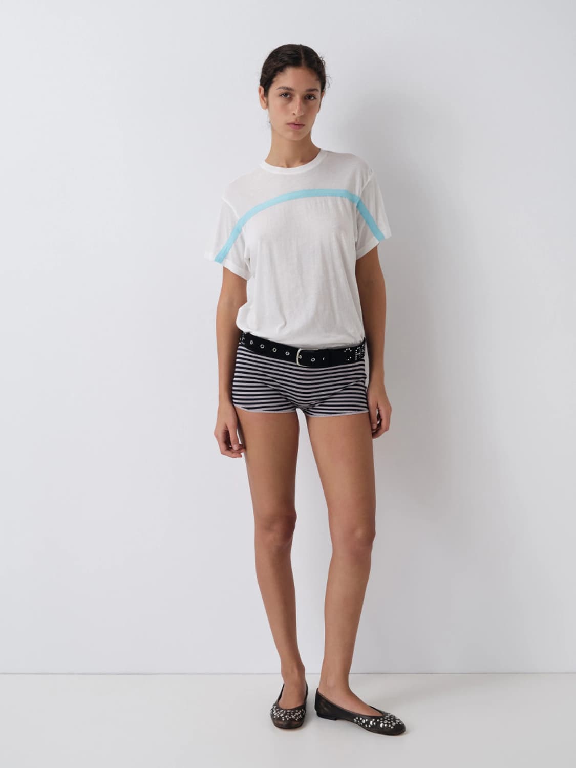 [L,XL]기마구아스 Thomas 라인 티셔츠/화이트 상품이미지4