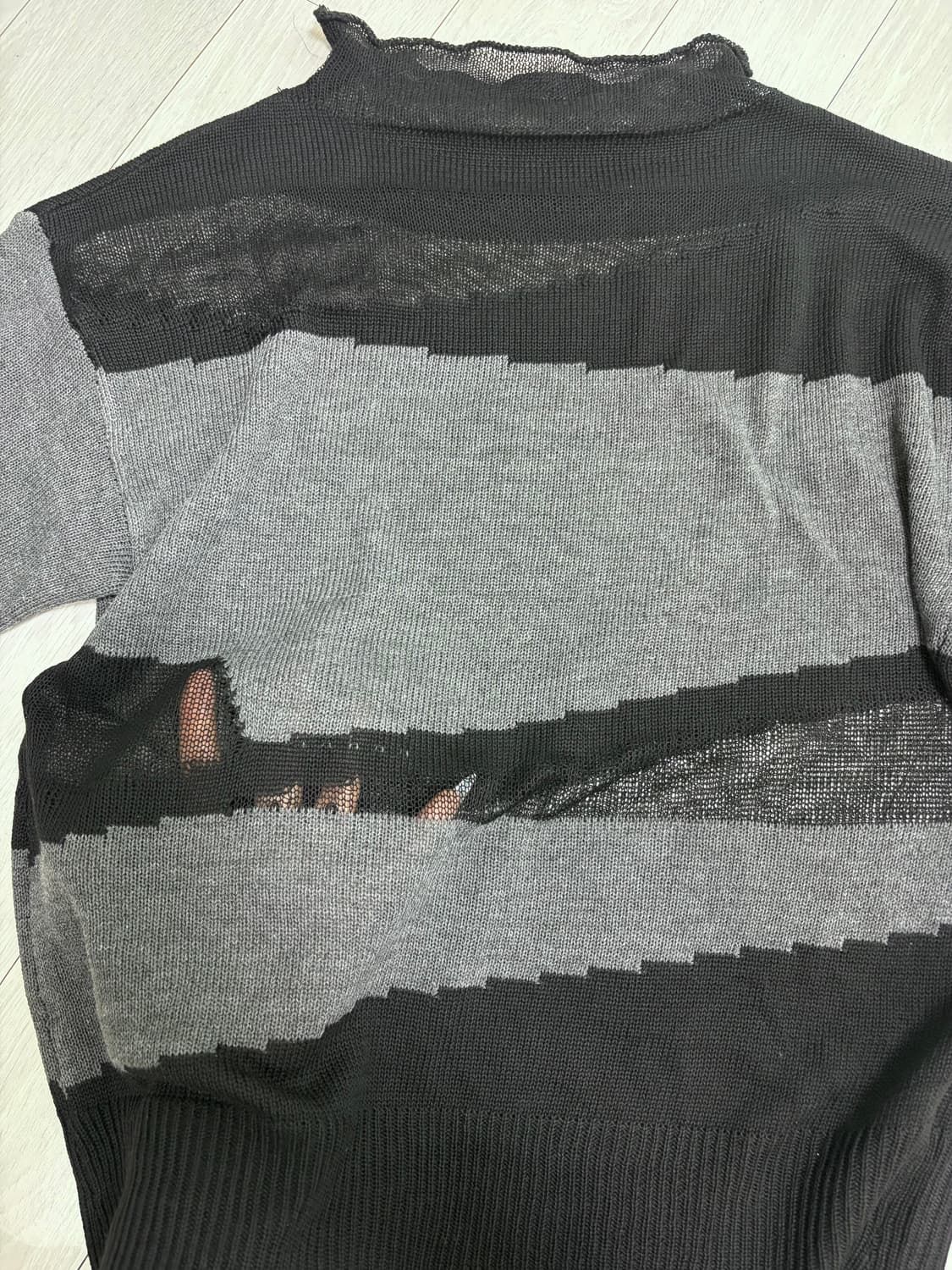 Vtg 시스루 스트라이프 니트 고딕 펑크 상품이미지2