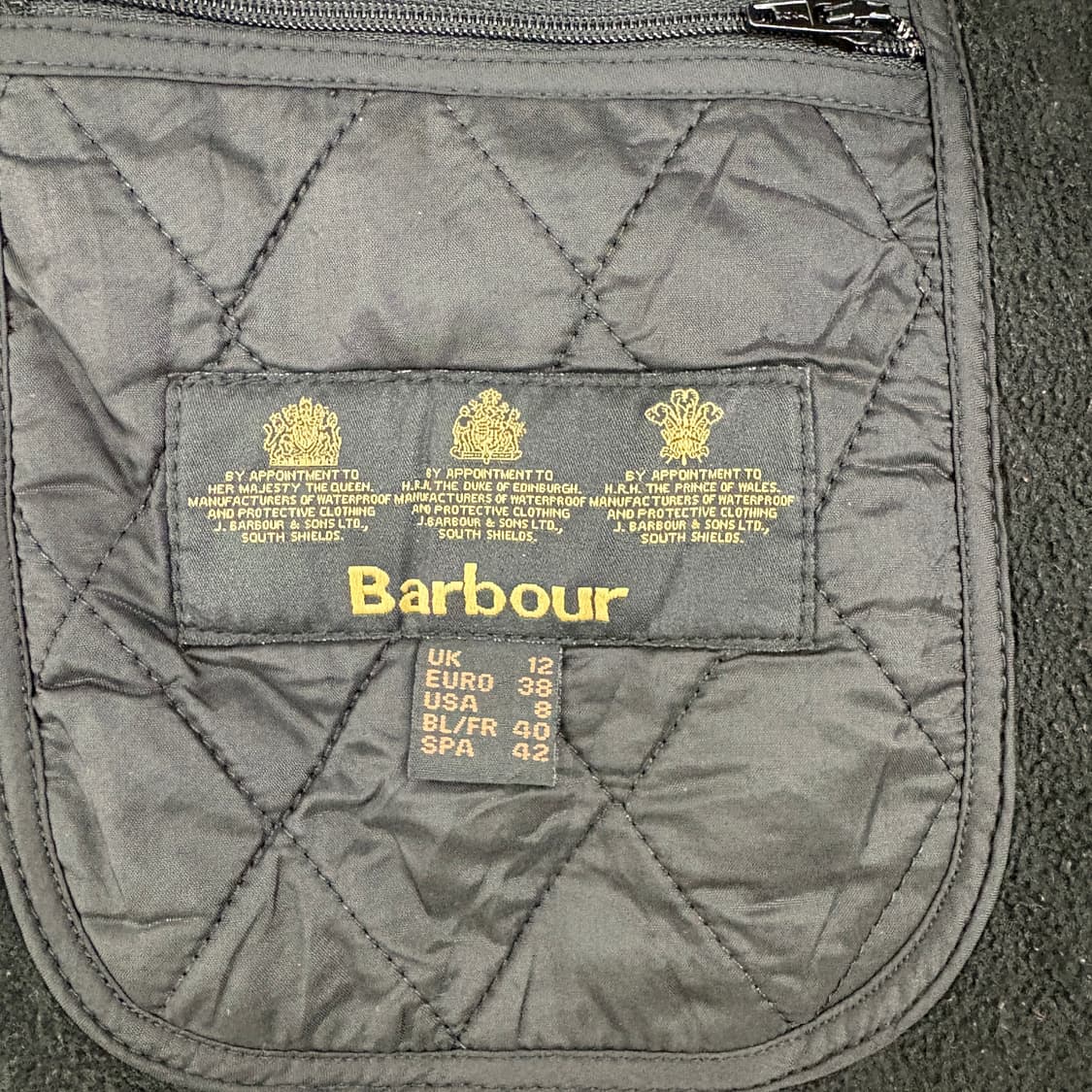 바버 블랙 퀼팅 자켓 남s 상품이미지5