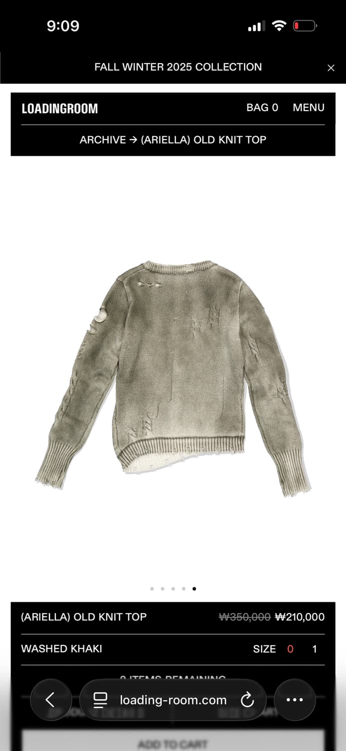 (ARIELLA) OLD KNIT TOP - WASHED KHAKI 상품이미지5