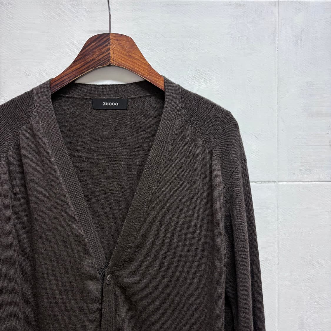 ZUCCA 주카 다크브라운 울 롱 가디건 M JPN 상품이미지2