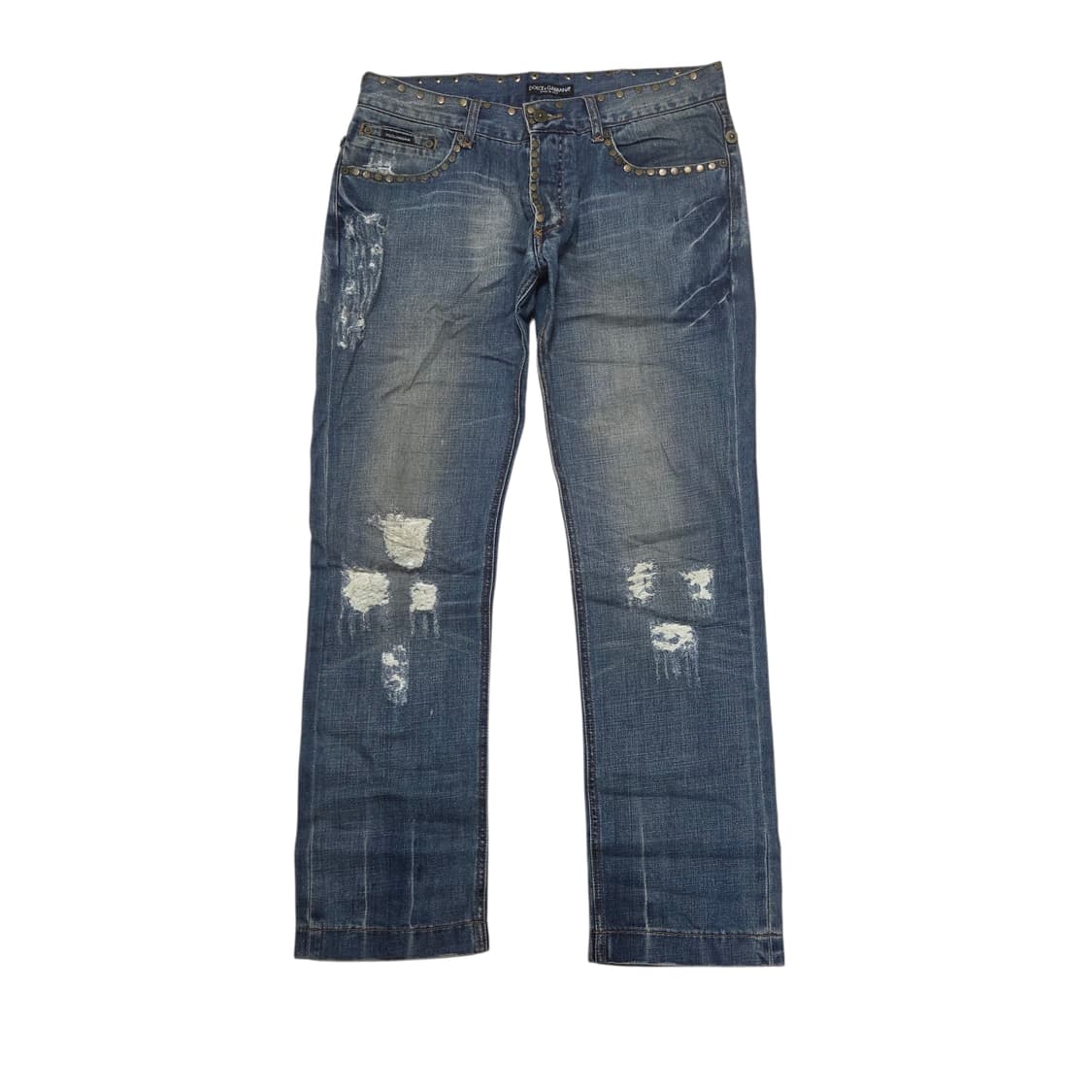 Dolce & Gabbana 돌체앤가바나 웨스턴 스터드 빈티지 데님 청바 상품이미지1