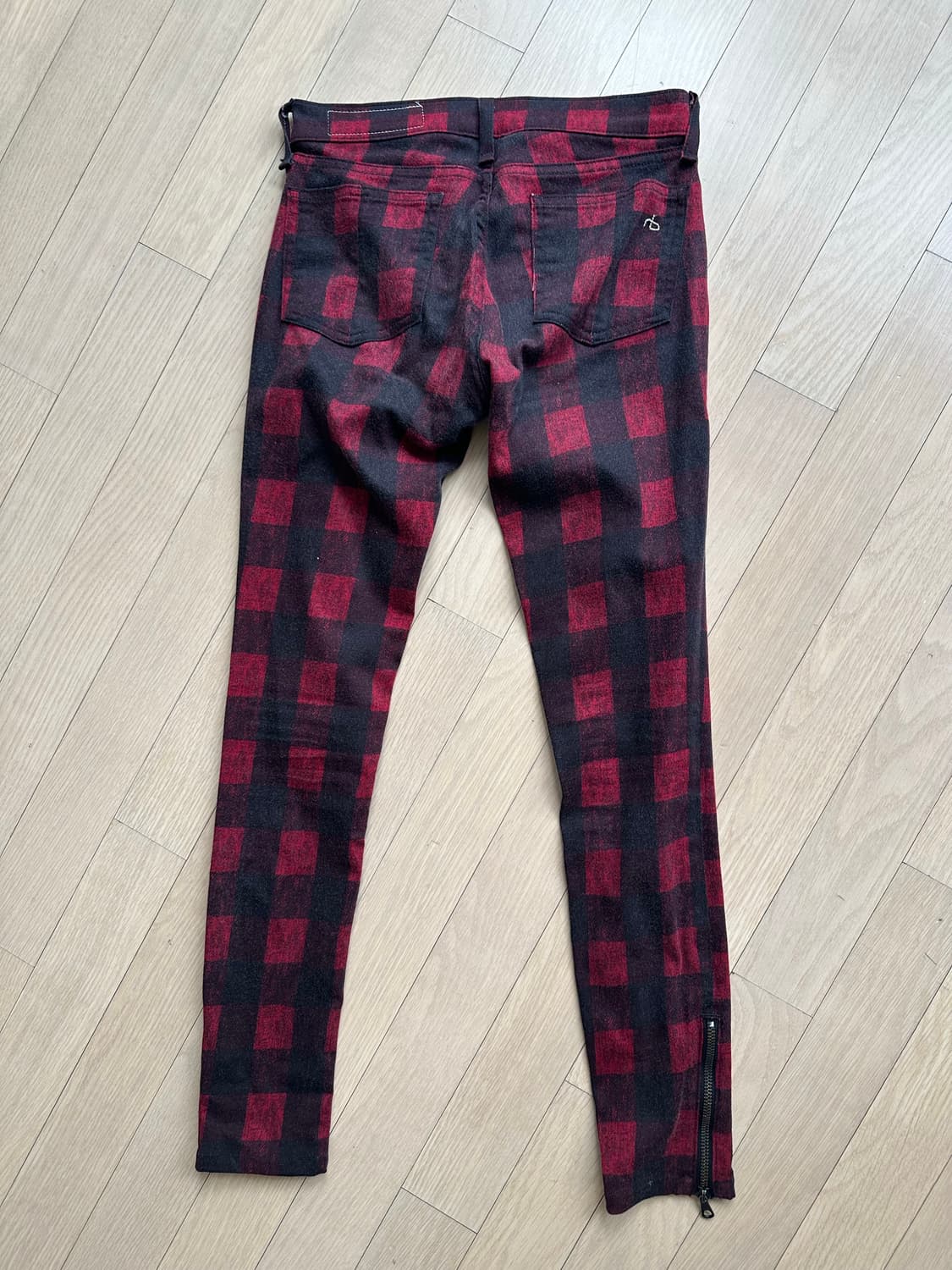 [택포] Rag&Bone 레드 체크진 25 랙앤본 스키니진 팬츠 상품이미지3