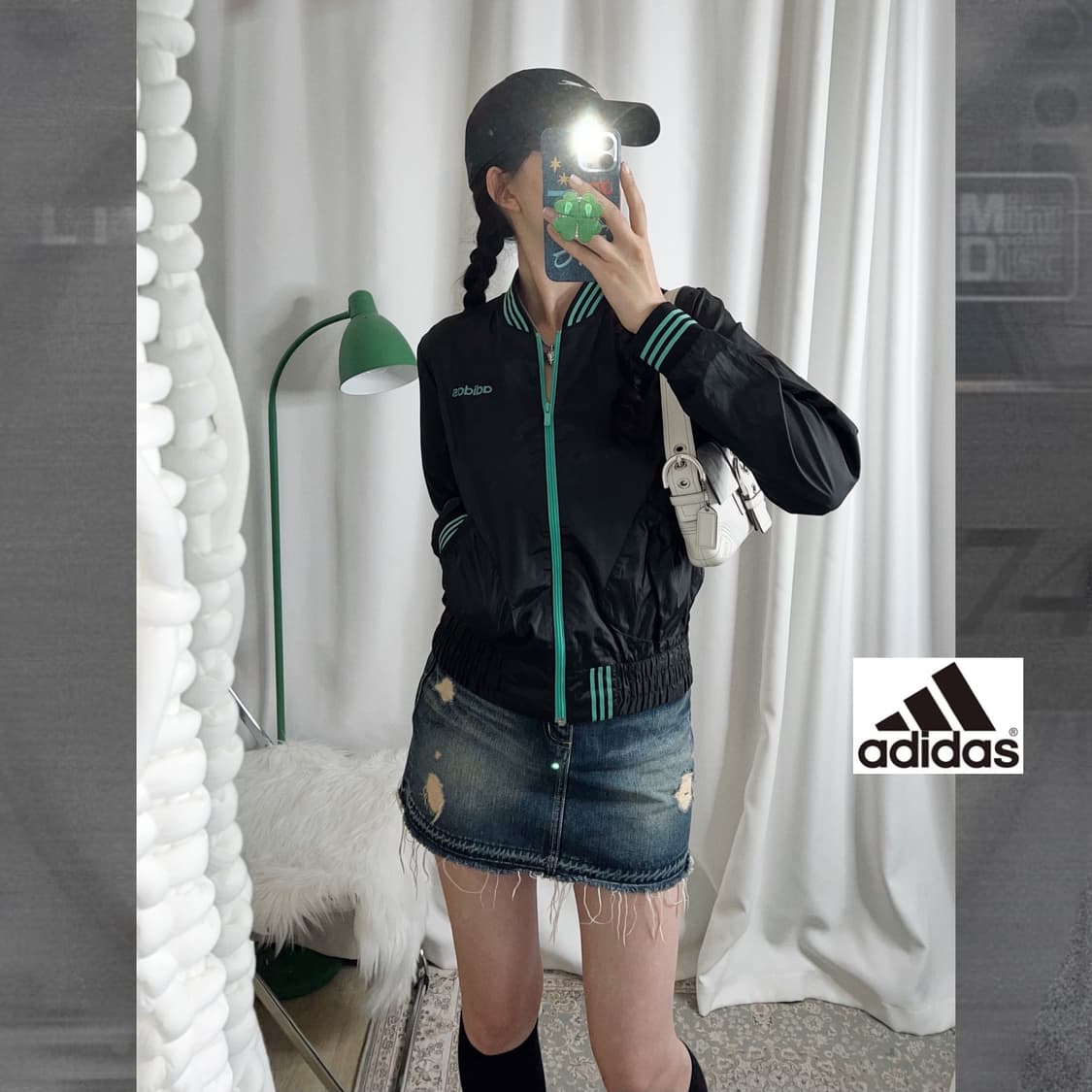 아디다스 블랙 & 민트 자켓 상품이미지1