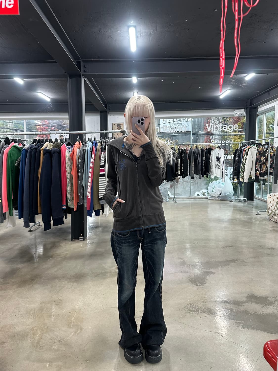 히스테릭글래머 퍽베어 후드 집업 상품이미지2