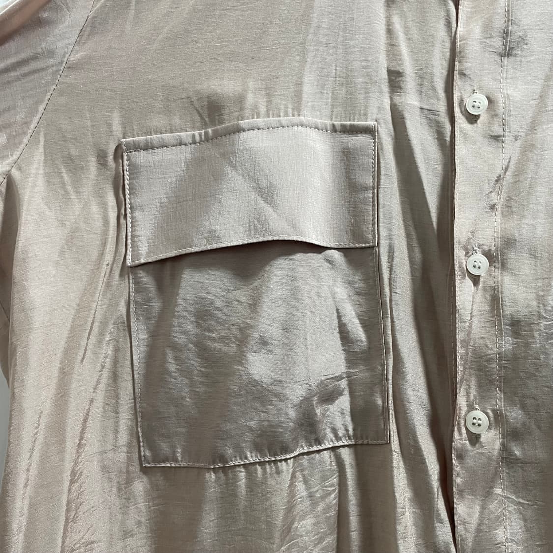 수아레/ 체스트 포켓 실켓 셔츠/ L 상품이미지4