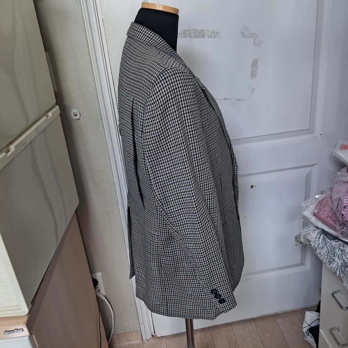 닥스 체크 모 100% 자켓 블레이저 95(봄 가을용) 상품이미지5