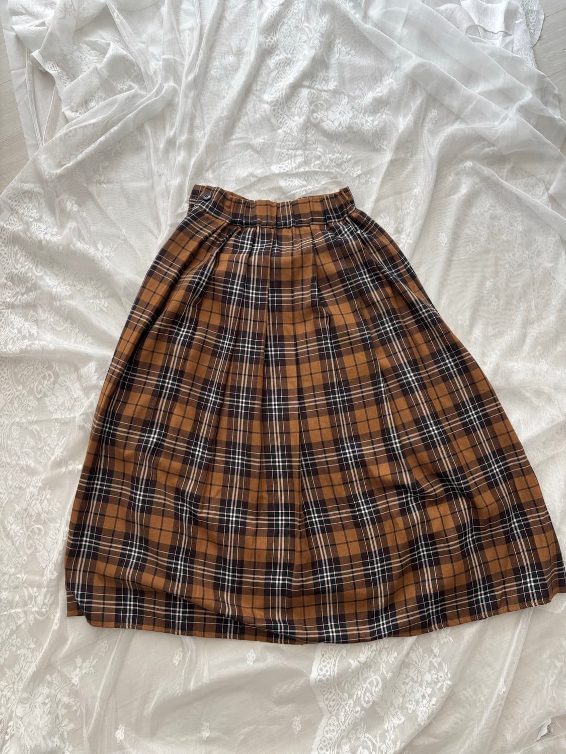 일본 빈티지 모리걸 체크 롱스커트 상품이미지1