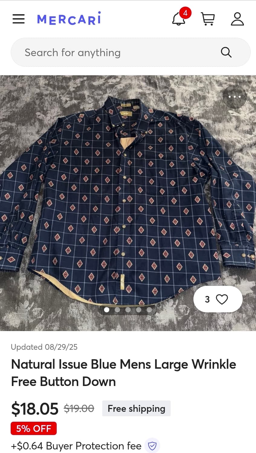 Natural Issue 나바호 패턴 셔츠 2XL(110) 상품이미지7