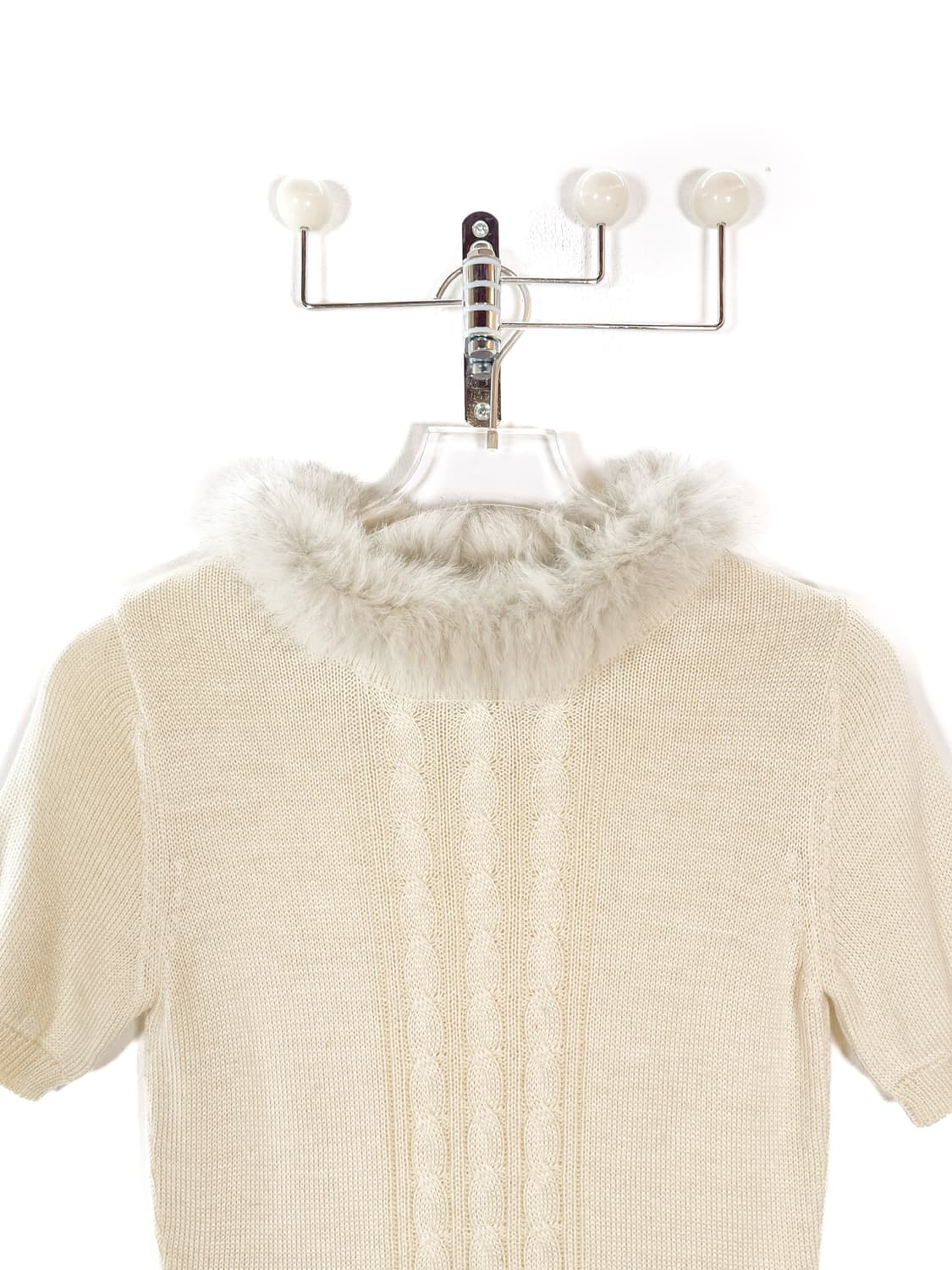 빈티지 폭스퍼 반팔 니트 상품이미지2