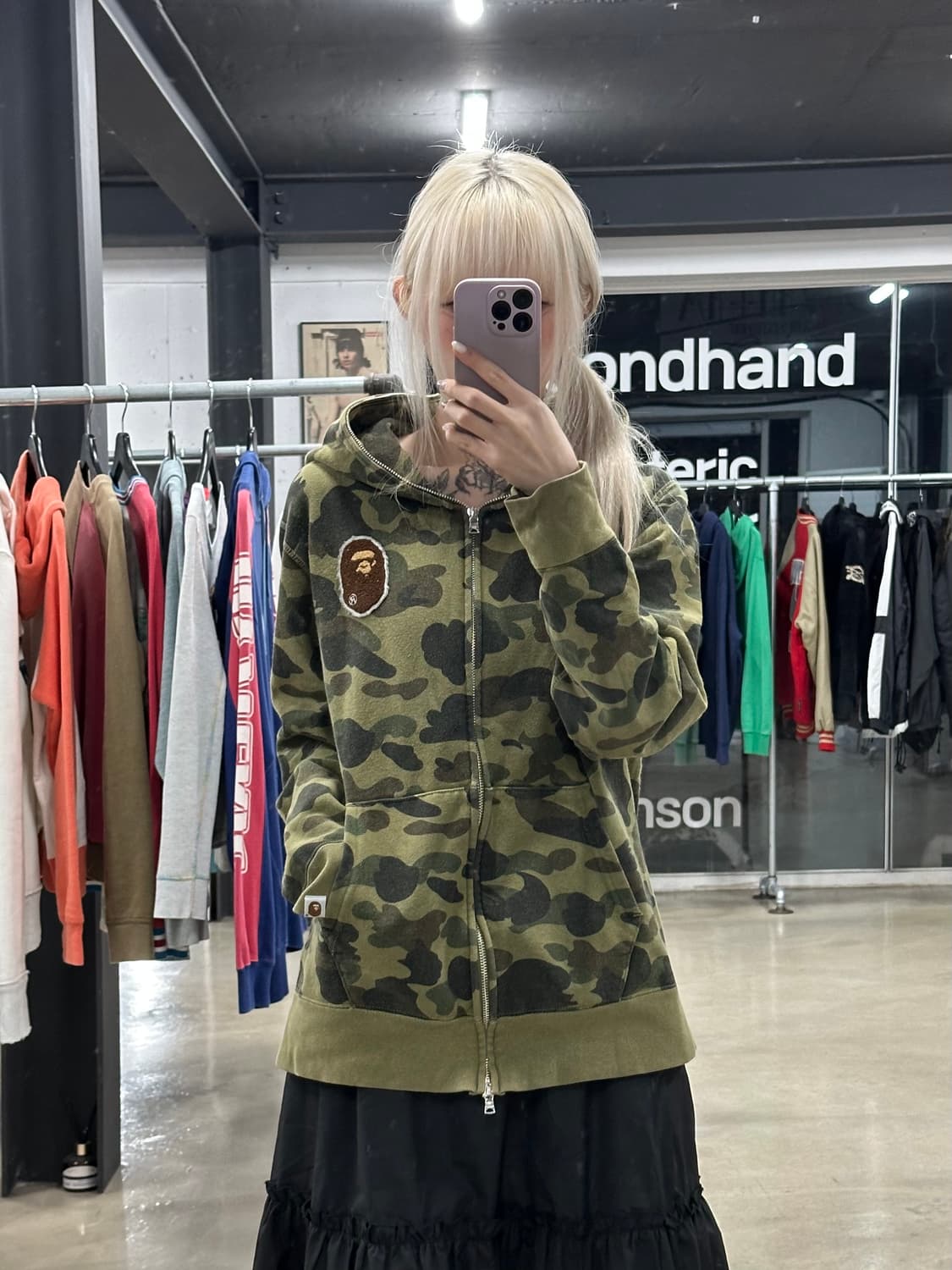 베이프 카모 빅헤드 패치 후드 집업 상품이미지1