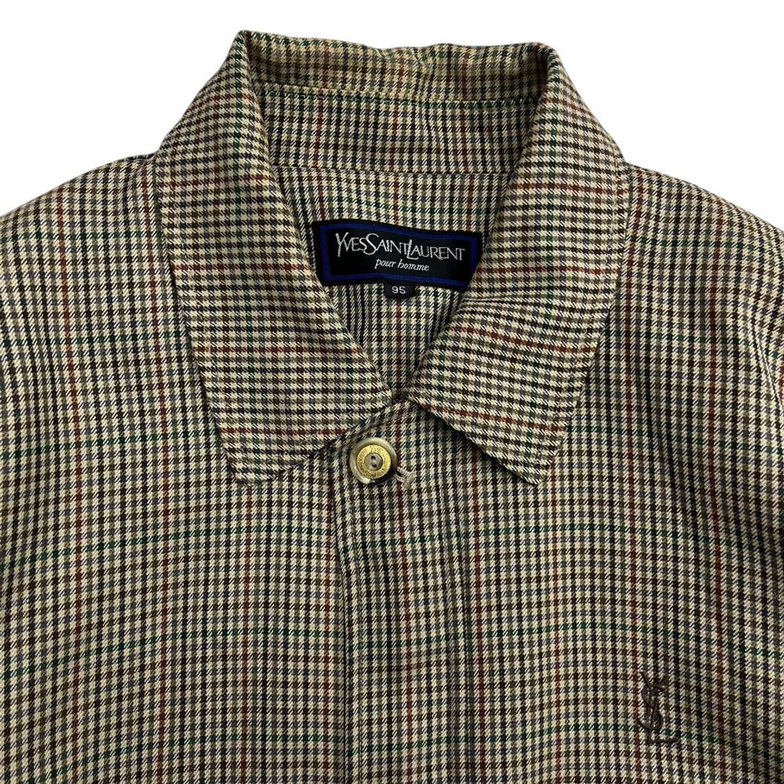 입생로랑 아이보리 체크패턴 자켓 95 상품이미지4