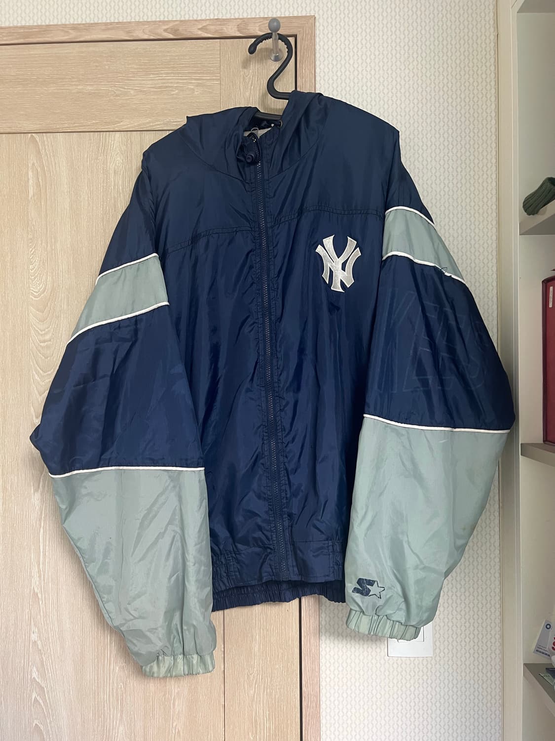 90s 스타터 올드스쿨 빈티지 뉴욕양키스 빅로고 오왼 자켓 상품이미지1