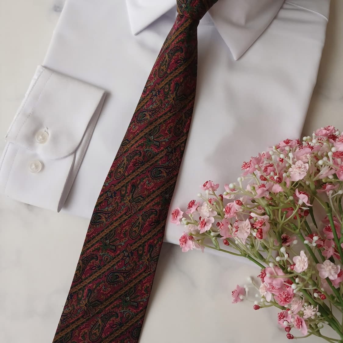 셀린느 실크 퍼플 페이즐리 패턴 넥타이 8cm A등급 A19304
 상품이미지7