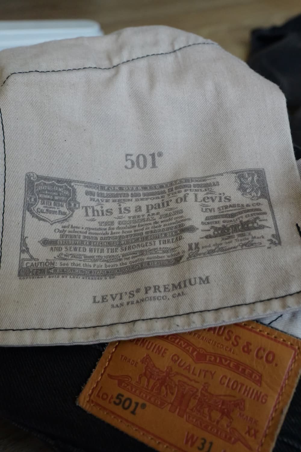 리바이스 501 프리미엄 흑청 데님 31x28 상품이미지10