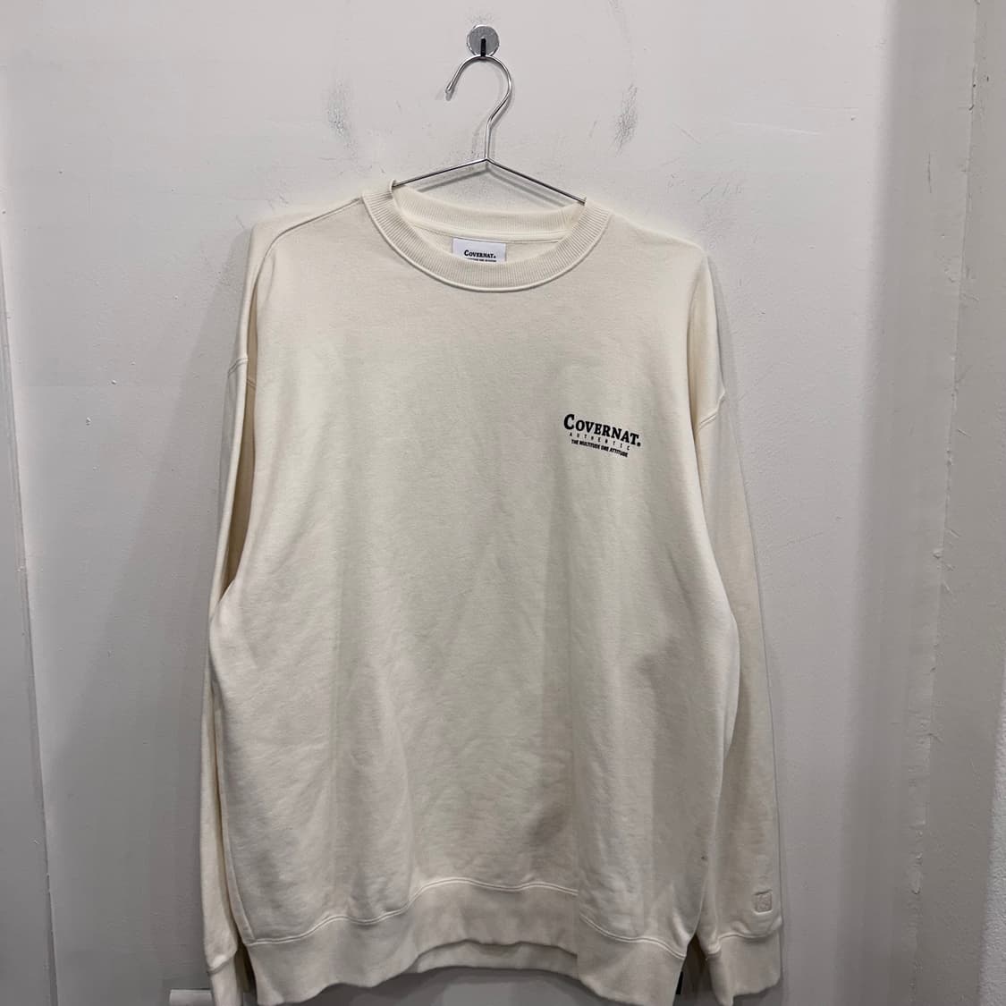 커버낫 백프린팅 헤비코튼 크림 맨투맨 상품이미지2