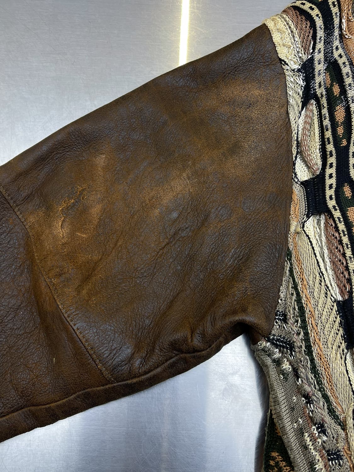 카를로 알베르토 90s 호주 케이블 레더 자켓 상품이미지7