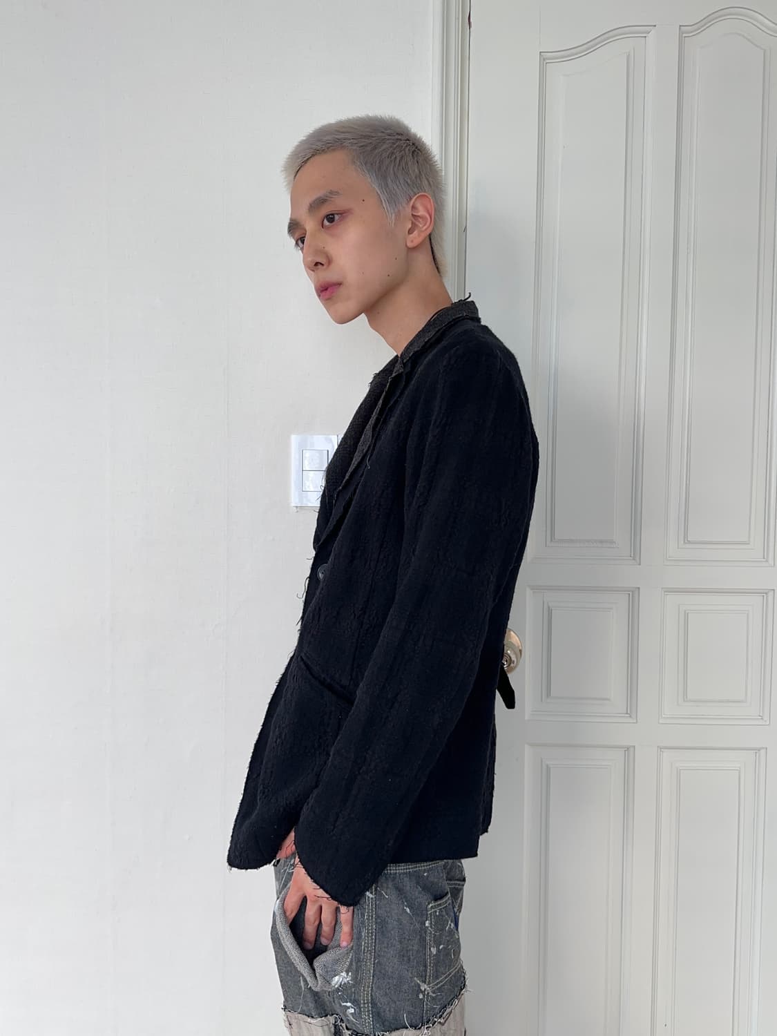 Pas de Calais 카라 레이어드 셔츠 블레이저 상품이미지4