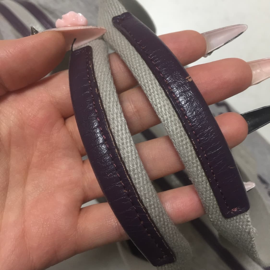 빈티지 히스테릭글래머 버클 디자인 멜란지그레이 퍼플 숄더백 가방 상품이미지6