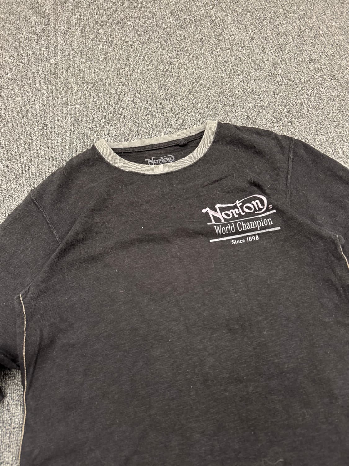 M)NorTon 빈티지 자수&프린팅 배색 롱슬리브 상품이미지2