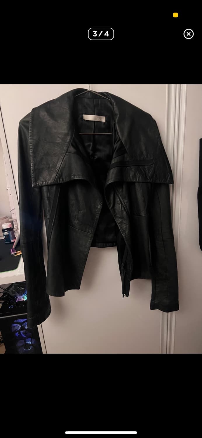 Ekam 하이넥 레더자켓 상품이미지3