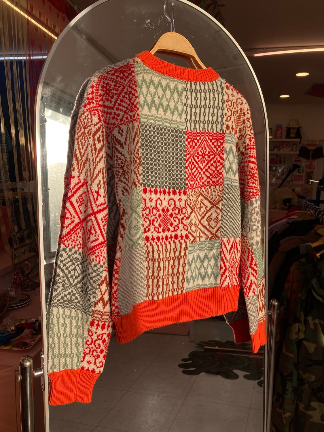 노르딕 오렌지 패턴 니트 상품이미지5