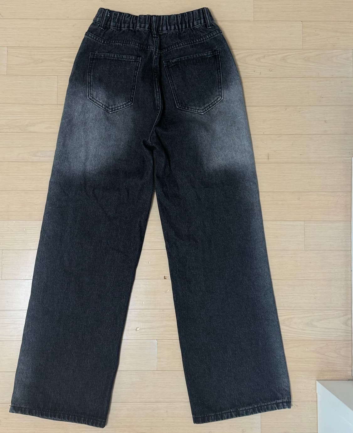 워싱 흑청 와이드 팬츠 상품이미지3