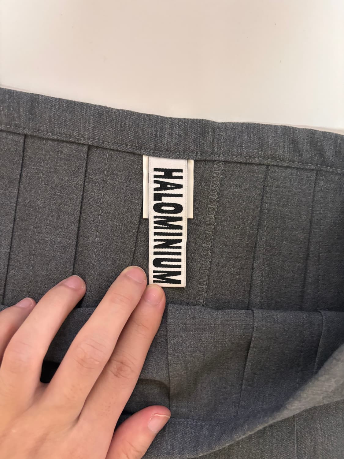 HALOMINIUM 플리츠 랩 쇼츠 스커트 그레이 상품이미지5