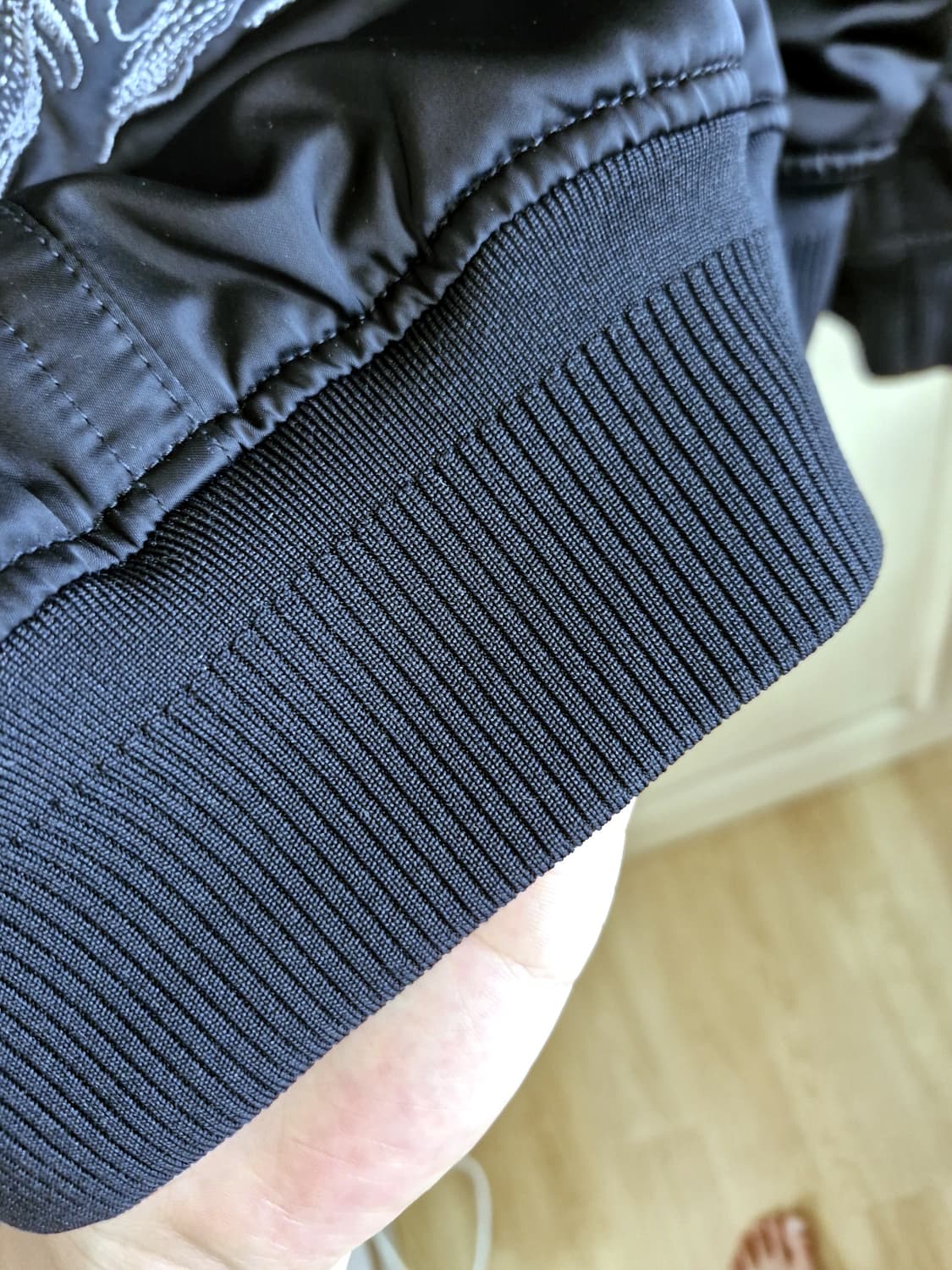 송지오 컬렉션 윈드 플랩 자수 MA-1 마원 자켓 블랙 46 상품이미지5