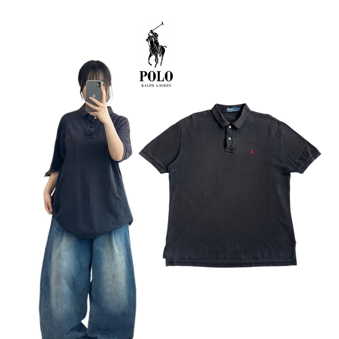 폴로 XL 포니 검빨 PK 카라 반팔 티셔츠 상품이미지1