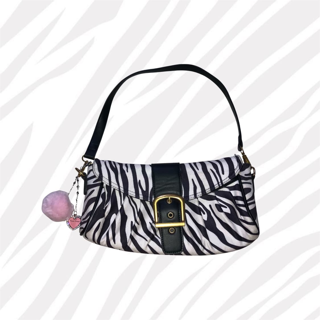 갸루 오네갸루 지브라 셋업 핀터깔 후드 원피스 숄더백 상품이미지3