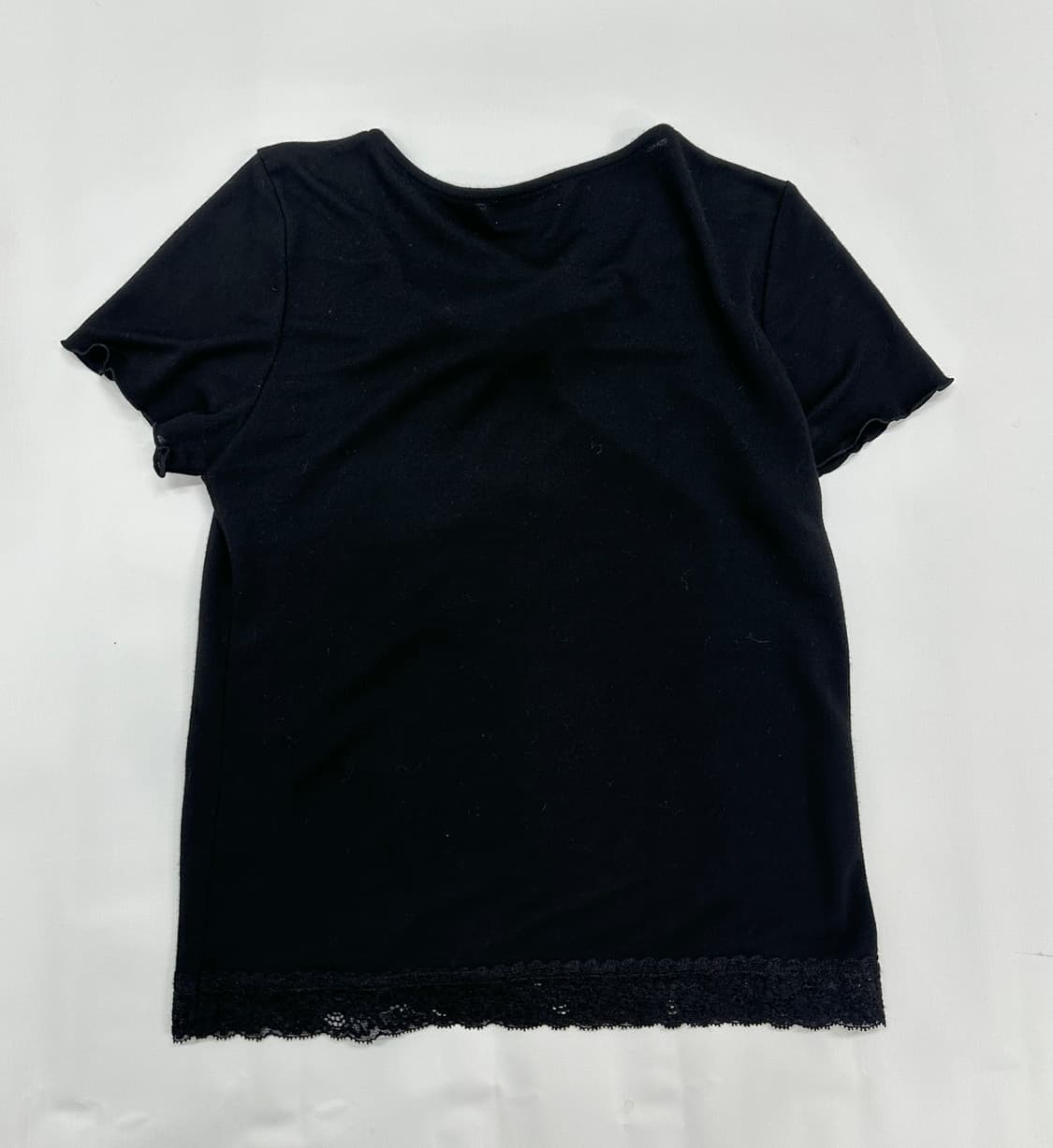 Jpn 블랙 긱시크 에스닉 레이스 레이어드 리본 상의코디세트 상품이미지6