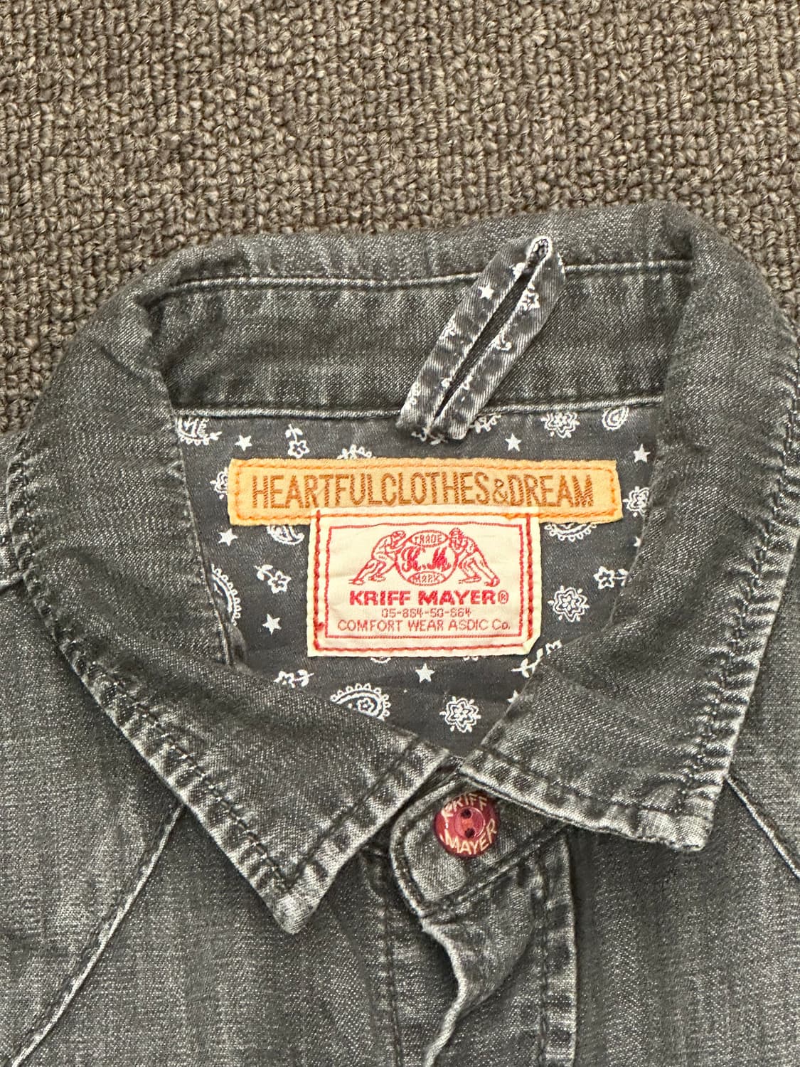 M)Kriff Mayer vintage 여성 흑청 데님 셔츠 상품이미지5