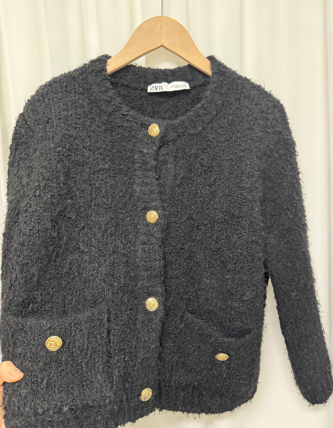 zara자라 블랙 부클레 가디건 상품이미지3