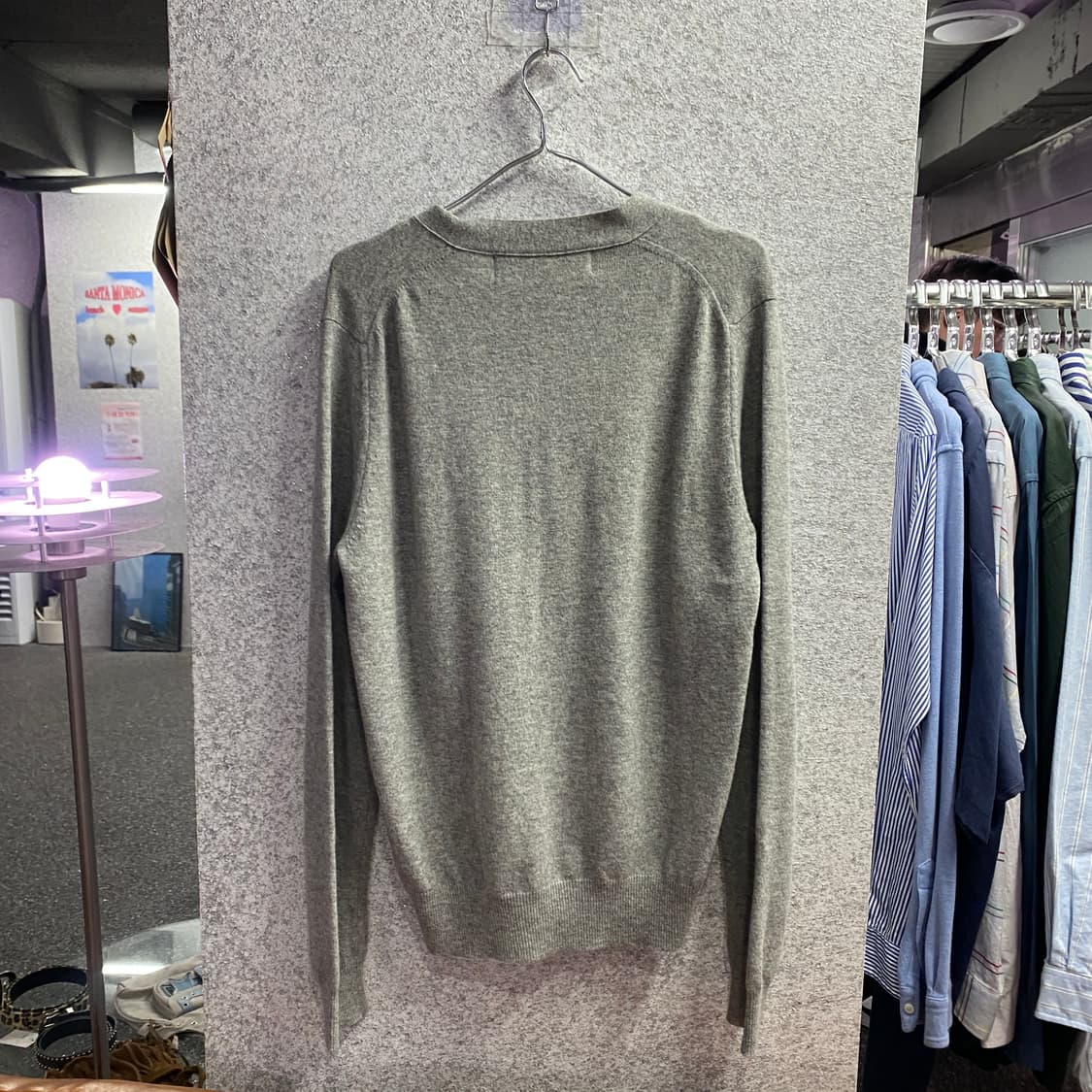 꼼데가르송 플레이 블랙하트와펜 그레이 울 가디건  B3994 상품이미지5