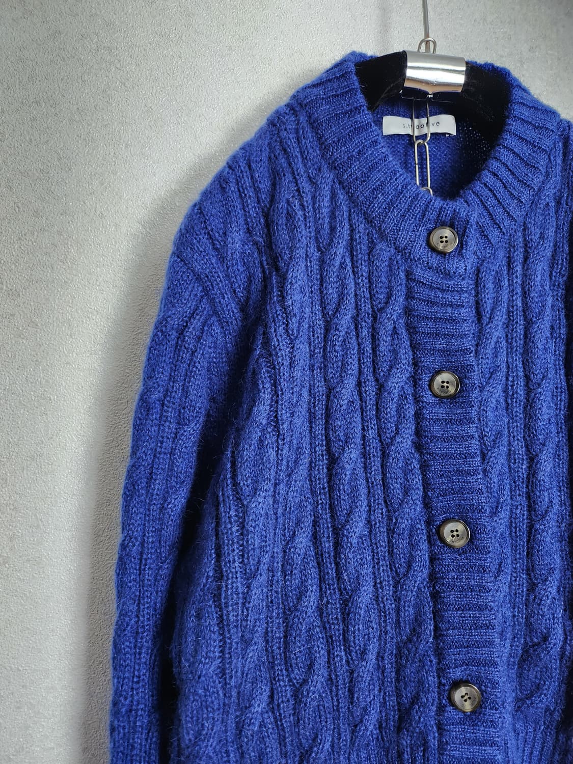 스토프 s205  키드모헤어 세미크롭 케이블 가디건55 66 상품이미지4