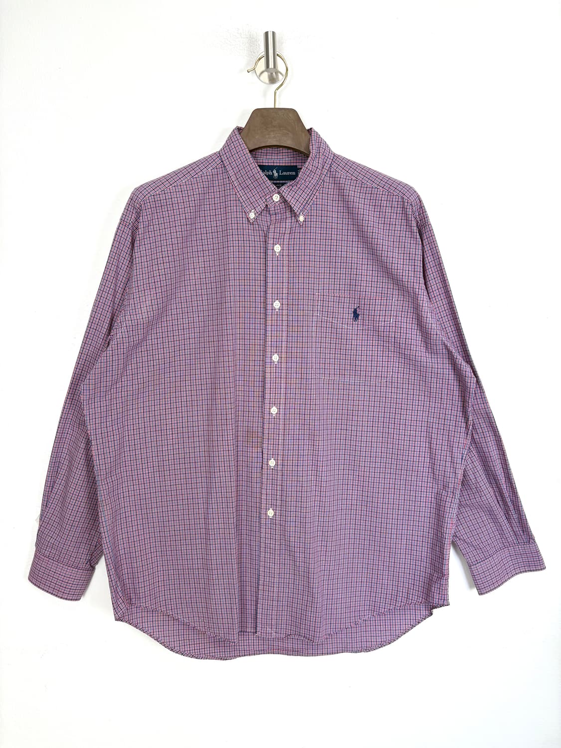  [3XL]POLO 퍼플 잔체크 긴팔 셔츠 상품이미지2