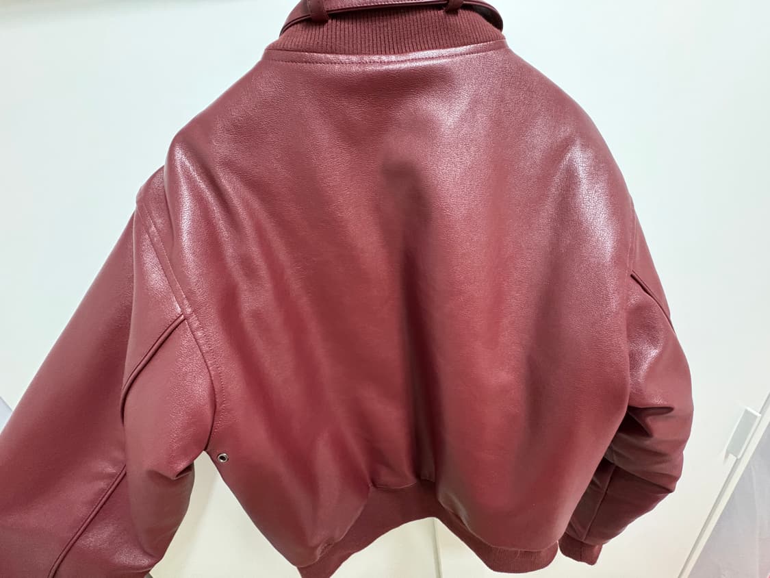 아캄 하이넥 레더 블루종 (와인)  상품이미지7