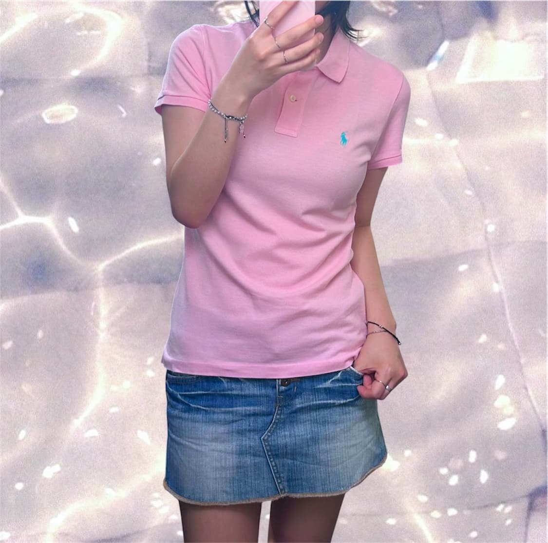 폴로 랄프로렌 PK 반팔 카라 티셔츠 핑크 M  상품이미지1