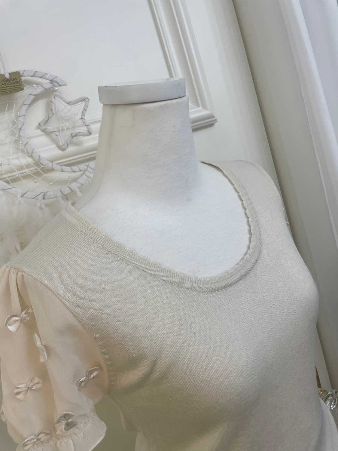 PRIME PATTERN ivory sleeve bow knit top 상품이미지8