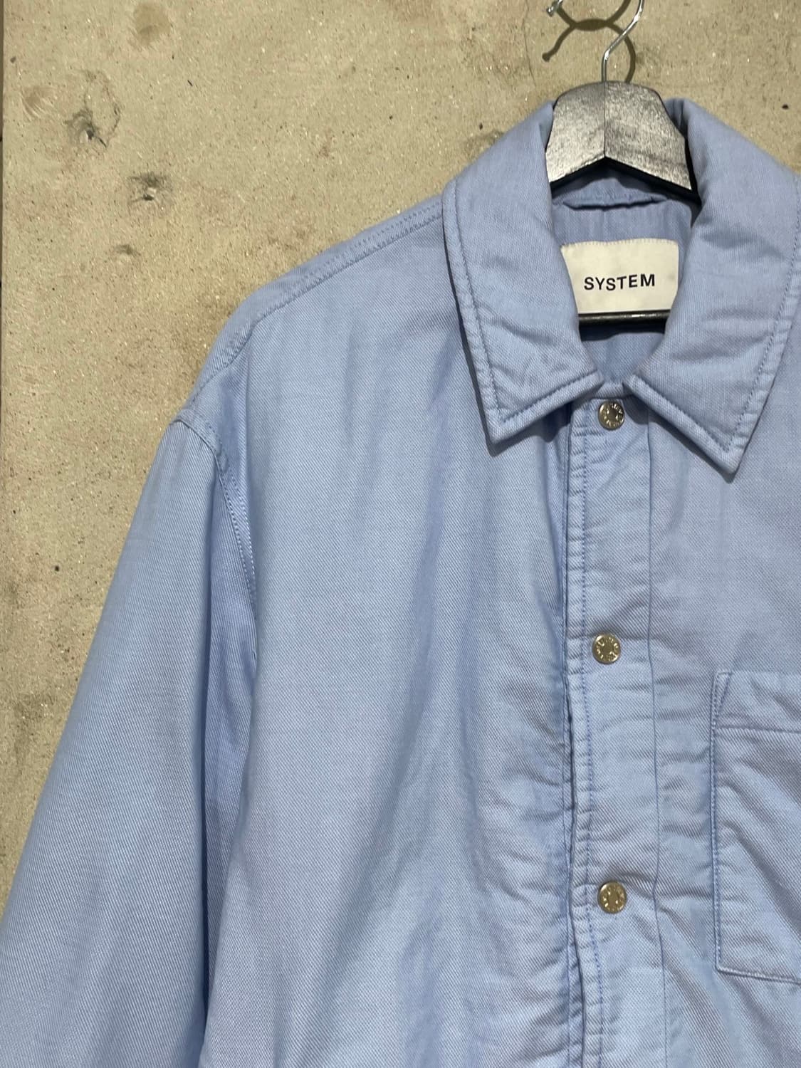 시스템 스카이 블루 싱글 포켓 스냅 버튼 자켓 상품이미지2