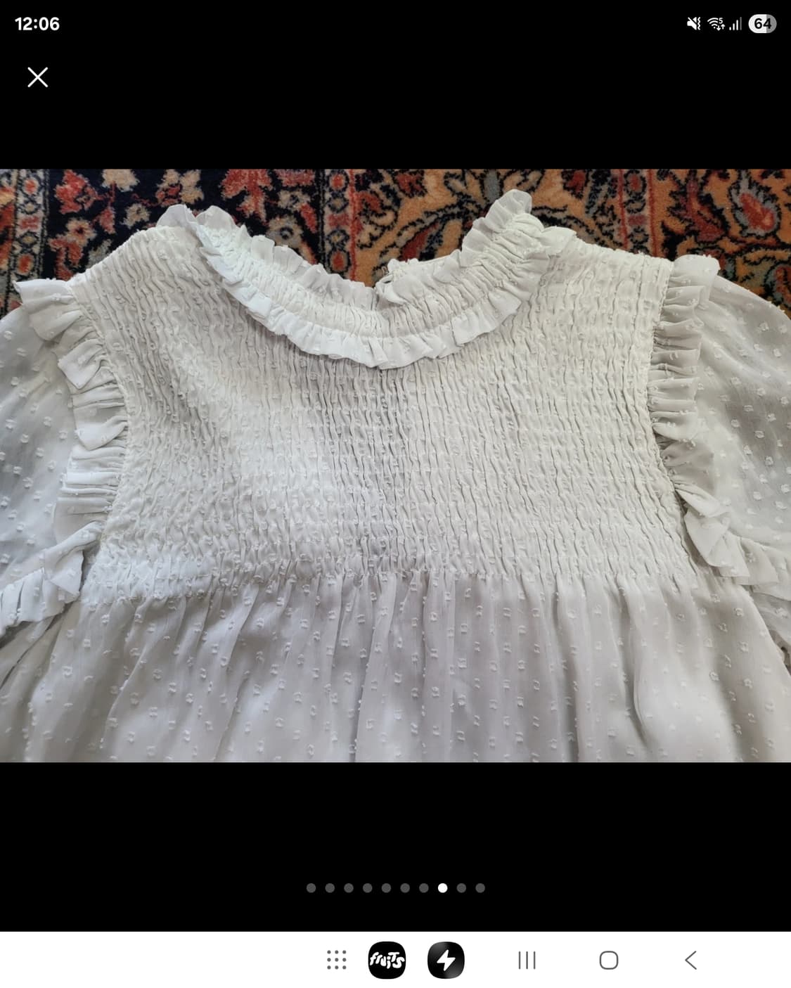 자라 쉬폰 레이스 레이어드 블라우스 스머그드 상품이미지6