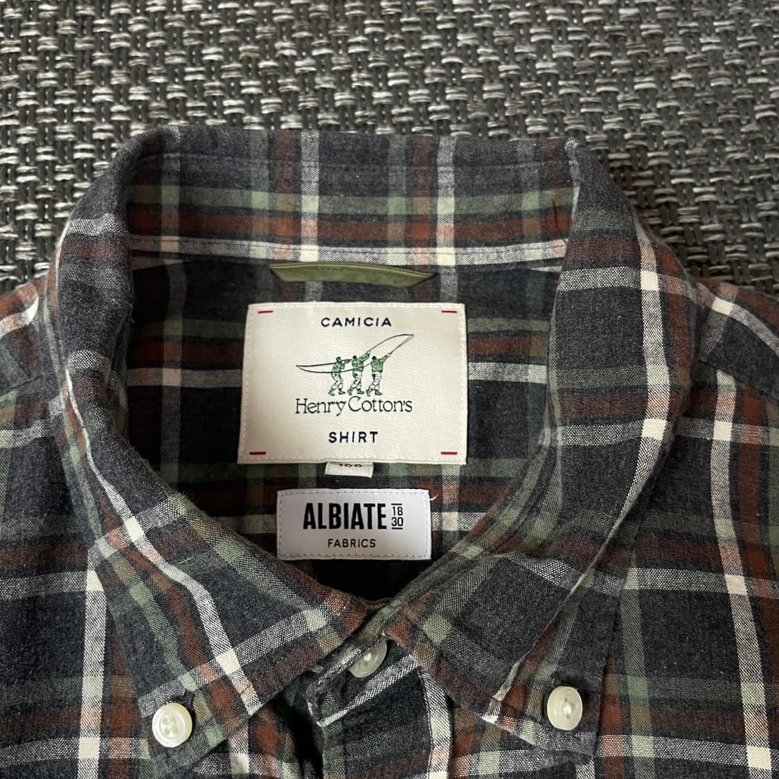 헨리코튼 네이비 브라운 그린 멀티 체크 긴팔 셔츠 100 상품이미지4