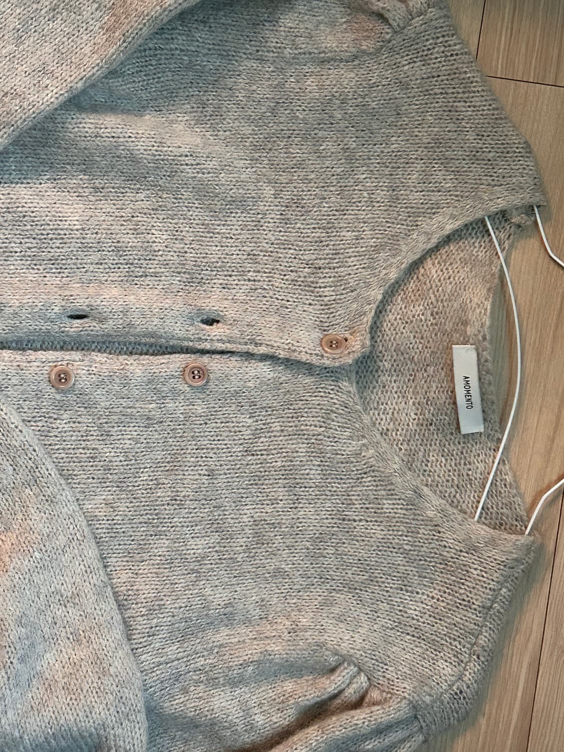 아모멘토 셔링 크롭 가디건 라이트그레이 상품이미지2