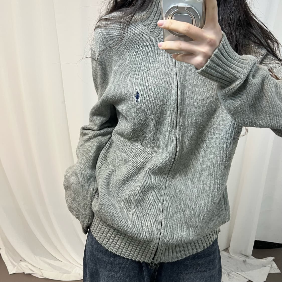 Polo Grey Knit Zip-up 상품이미지3
